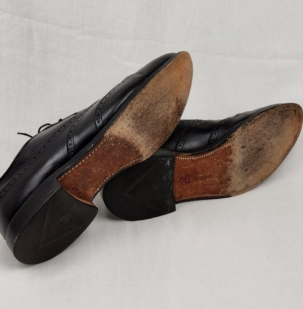 Allen Edmonds Black Birmingham Oxford Leather Dress Shoes - Picture 8 of 12